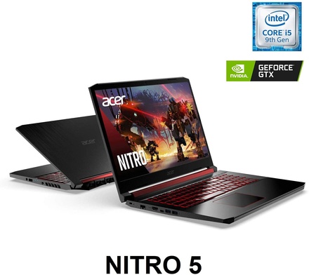 Acer Nitro 5 Gaming Laptop, 9th Gen Intel Core i5-9300H, NVIDIA GeForce GTX 1650, 15.6" Full HD IPS Display, 8GB DDR4, 256GB NVMe SSD, Wi-Fi 6, Backlit Keyboard, Alexa Built-in, AN515-54-5812